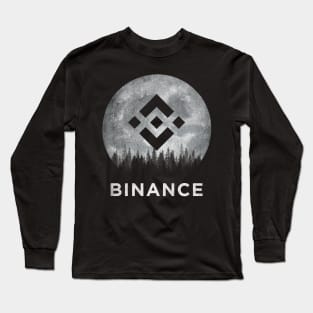 Vintage Binance BNB Coin To The Moon Crypto Token Cryptocurrency Blockchain Wallet Birthday Gift For Men Women Kids Long Sleeve T-Shirt